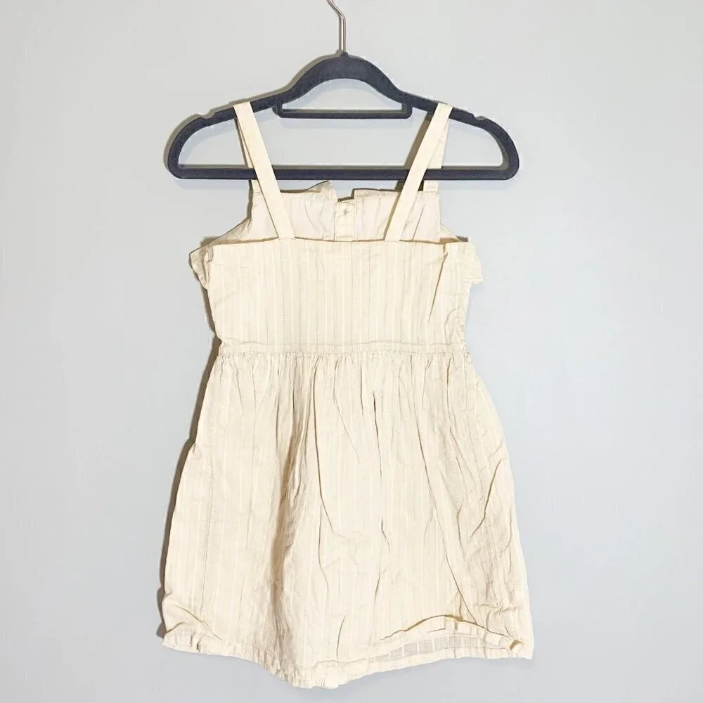 5/$25 Gymboree‎ Girls Cream Pinstripe Button Front Ruffle Dress Size 10